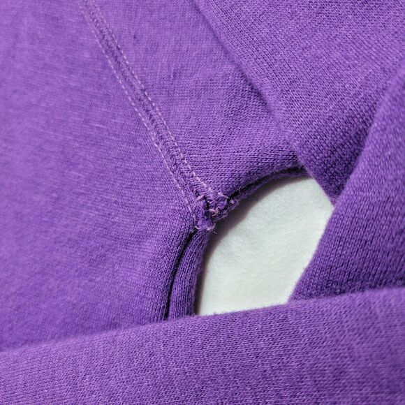 Vintage Macgregor Purple Hoodie Plain Large 26x28 Pullover Pocket Skate Grunge - Picture 13 of 17
